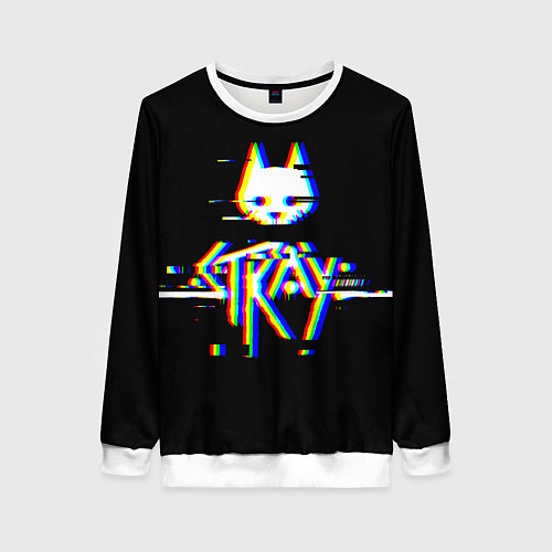 Женский свитшот Stray glitch logo / 3D-Белый – фото 1