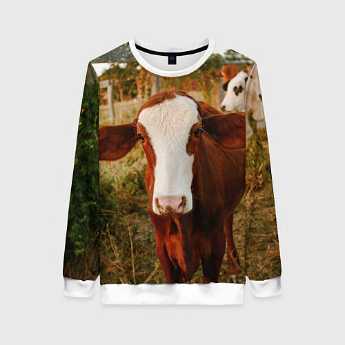 Женский свитшот Милая коровка / 3D-Белый – фото 1