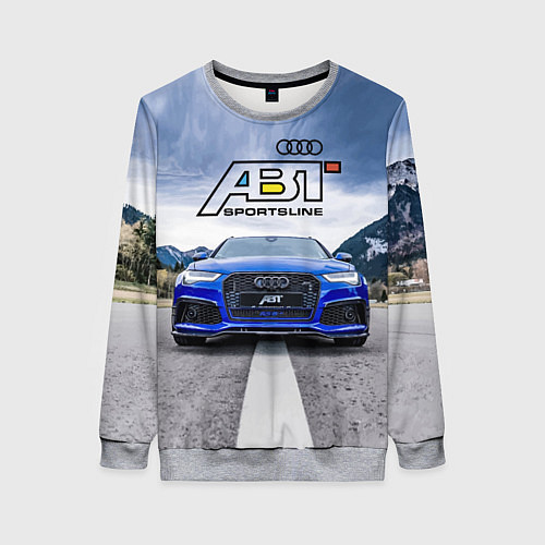 Женский свитшот Audi ABT - sportsline на трассе / 3D-Меланж – фото 1