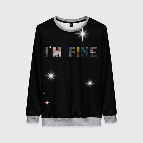 Женский свитшот Надпись / 3D-Меланж – фото 1