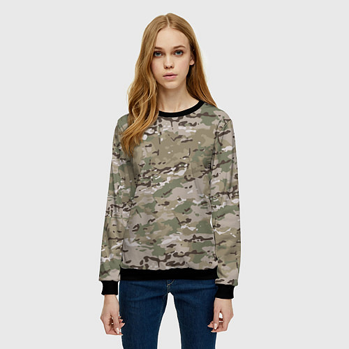 Женский свитшот Мультикам камуфляж / 3D-Черный – фото 3