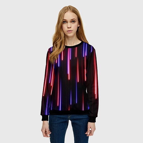 Женский свитшот Метеоритный дождь / 3D-Черный – фото 3