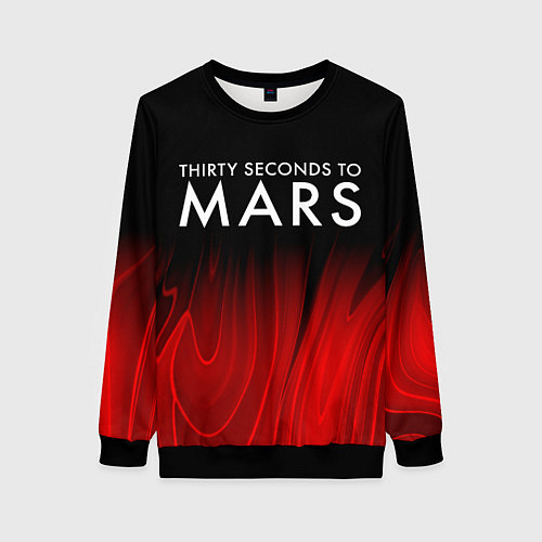 Женский свитшот Thirty Seconds to Mars red plasma / 3D-Черный – фото 1