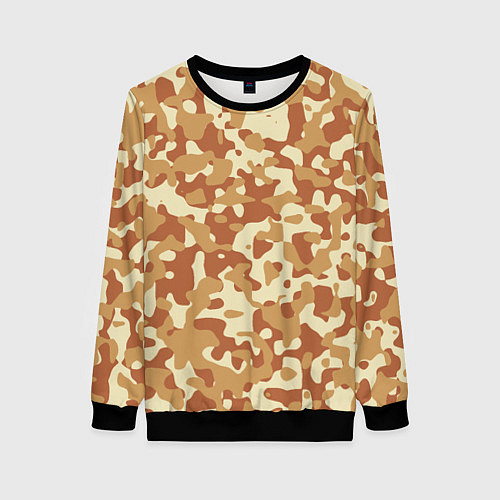 Женский свитшот Камуфляж Italian Desert / 3D-Черный – фото 1