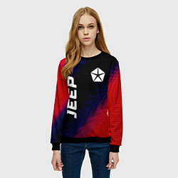 Свитшот женский Jeep красный карбон, цвет: 3D-черный — фото 2