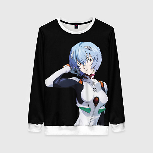 Женский свитшот Евангелион - Аянами Рэй / 3D-Белый – фото 1