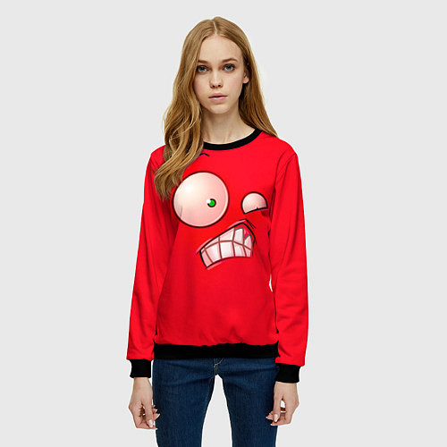 Женский свитшот Plants vs Zombies - Перчик / 3D-Черный – фото 3