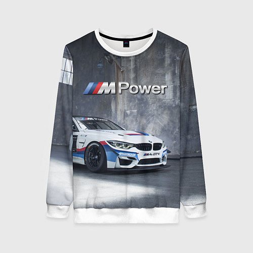 Женский свитшот BMW M4 GT4 - racing team - motorsport / 3D-Белый – фото 1