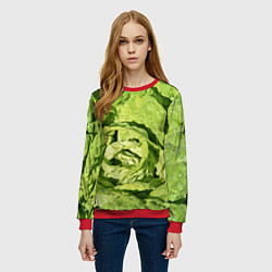 Свитшот женский Свежая капуста, цвет: 3D-красный — фото 2