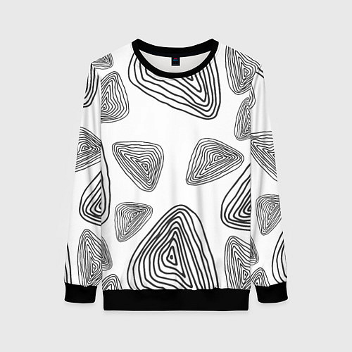 Женский свитшот Чёрные отпечатки древности / 3D-Черный – фото 1