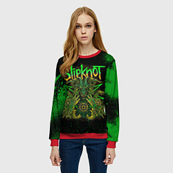 Свитшот женский Slipknot green satan, цвет: 3D-красный — фото 2