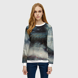 Свитшот женский Туман и тьма в абстракции, цвет: 3D-белый — фото 2