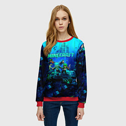 Свитшот женский Minecraft water, цвет: 3D-красный — фото 2