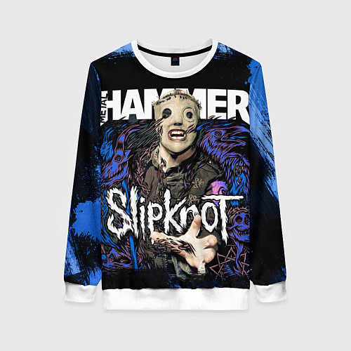 Женский свитшот Slipknot hammer blue / 3D-Белый – фото 1