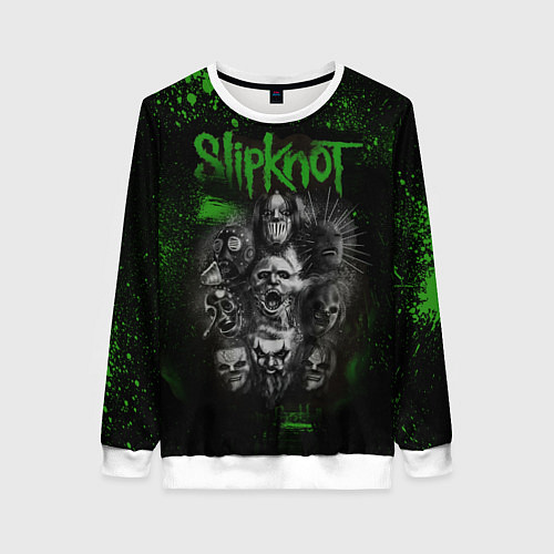 Женский свитшот Slipknot green / 3D-Белый – фото 1