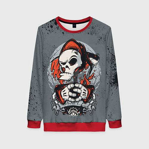 Женский свитшот Slipknot Скелет / 3D-Красный – фото 1