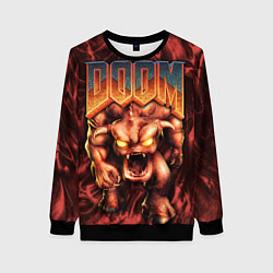 Свитшот женский DOS DOOM - Bull demon, цвет: 3D-черный