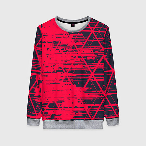 Женский свитшот Black & Red / 3D-Меланж – фото 1