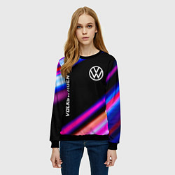 Свитшот женский Volkswagen speed lights, цвет: 3D-черный — фото 2