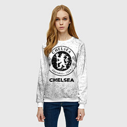 Свитшот женский Chelsea с потертостями на светлом фоне, цвет: 3D-белый — фото 2