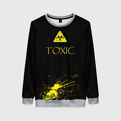 Свитшот женский TOXIC - Биологическая опасность, цвет: 3D-меланж