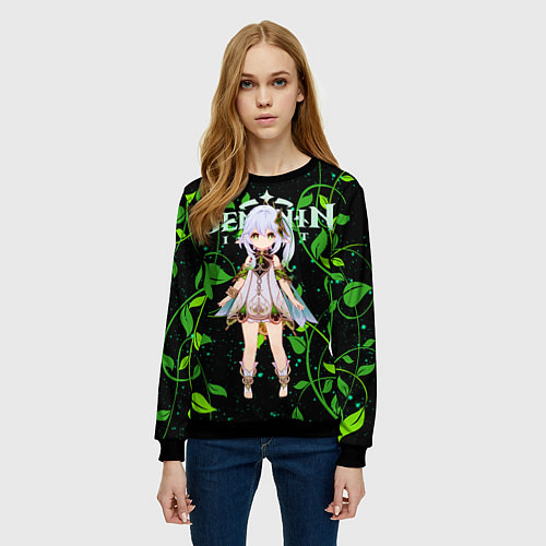 Женский свитшот Нахида дендро архонт / 3D-Черный – фото 3