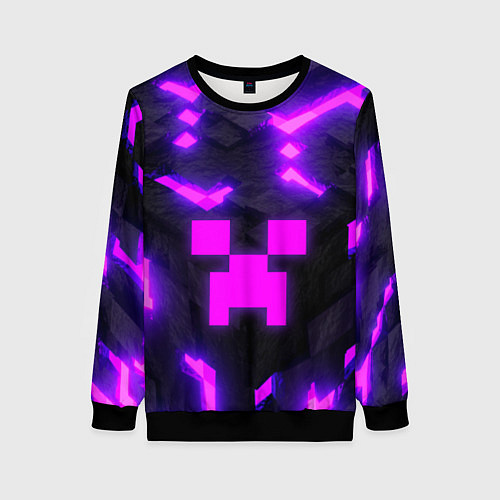 Женский свитшот Майнкрафт розовый / 3D-Черный – фото 1