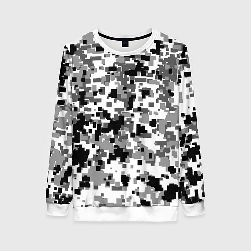Женский свитшот Городской пиксель камуфляж / 3D-Белый – фото 1