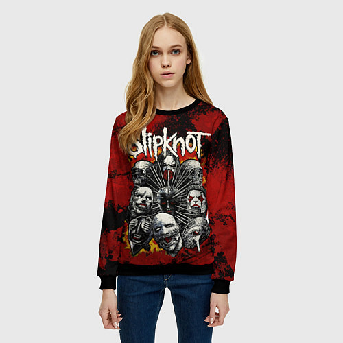 Женский свитшот Slipknot rock / 3D-Черный – фото 3