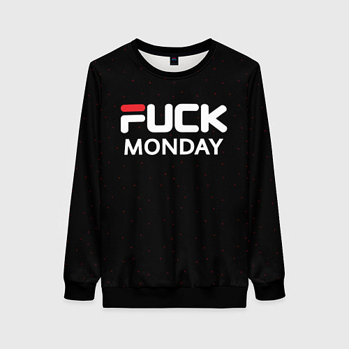 Женский свитшот Fuck monday - antibrand, fila / 3D-Черный – фото 1