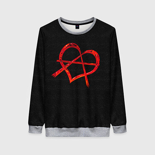 Женский свитшот Сердце анархиста / 3D-Меланж – фото 1