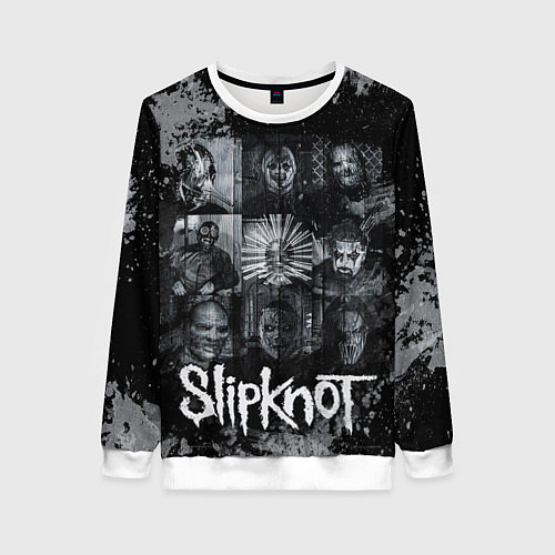 Женский свитшот Slipknot black & white style / 3D-Белый – фото 1