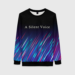 Свитшот женский A Silent Voice stream, цвет: 3D-черный