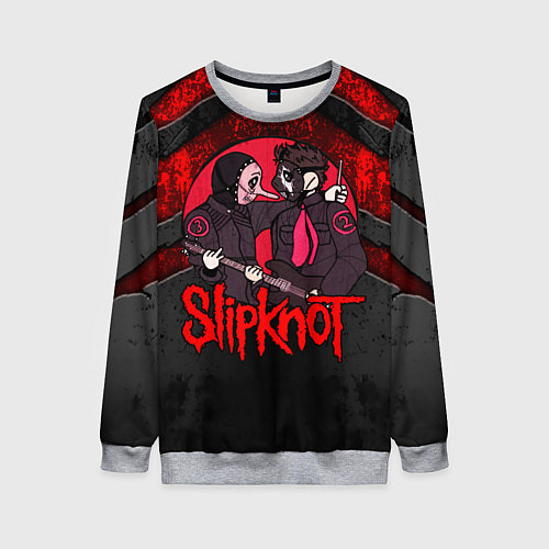 Женский свитшот Slipknot black and red / 3D-Меланж – фото 1