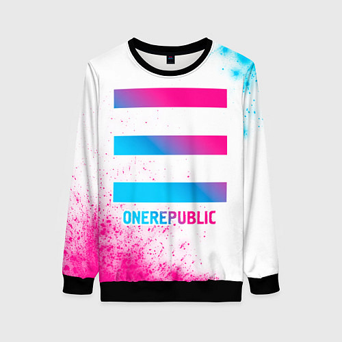 Женский свитшот OneRepublic neon gradient style / 3D-Черный – фото 1