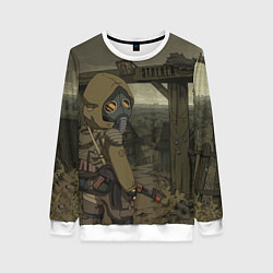 Свитшот женский STALKER тень чернобыля нарисованный постер, цвет: 3D-белый