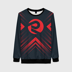 Женский свитшот Красный символ ARC Raiders на темном фоне со стрел