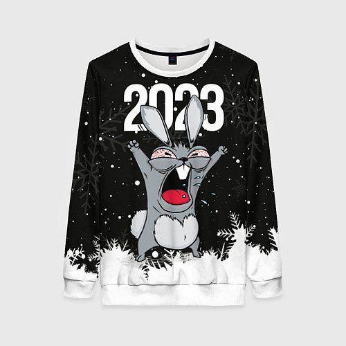 Женский свитшот Злой кролик 2023 / 3D-Белый – фото 1