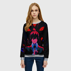 Свитшот женский Аки Хаякава Kon - Человек бензопила, цвет: 3D-меланж — фото 2