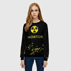 Свитшот женский Radiation - радиационная опасность, цвет: 3D-черный — фото 2