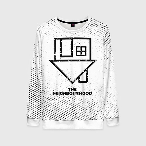 Женский свитшот The Neighbourhood с потертостями на светлом фоне / 3D-Белый – фото 1