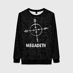 Женский свитшот Megadeth glitch на темном фоне