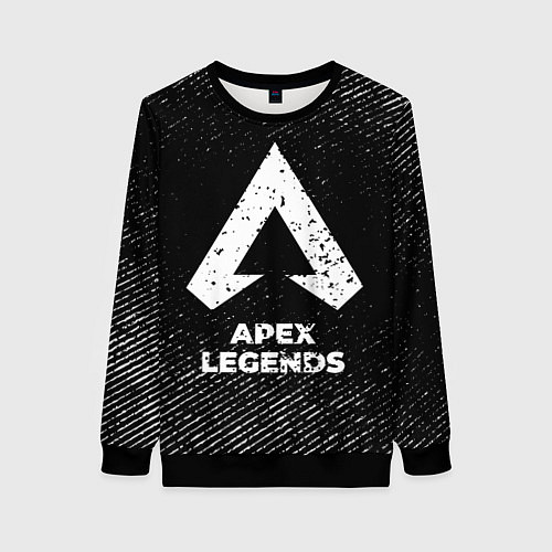 Женский свитшот Apex Legends с потертостями на темном фоне / 3D-Черный – фото 1