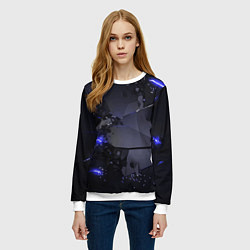 Свитшот женский Неоновые плиты, взрыв, цвет: 3D-белый — фото 2