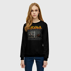 Свитшот женский Nirvana отрывок, цвет: 3D-черный — фото 2