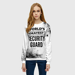 Свитшот женский Worlds okayest security guard - white, цвет: 3D-белый — фото 2