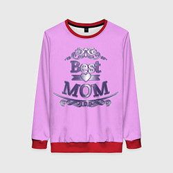 Свитшот женский День матери - Лучшая Мама, цвет: 3D-красный