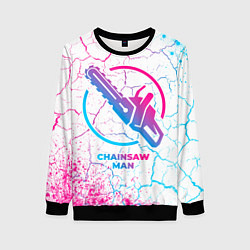 Женский свитшот Chainsaw Man neon gradient style