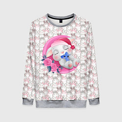 Женский свитшот Зайка спит на месяце