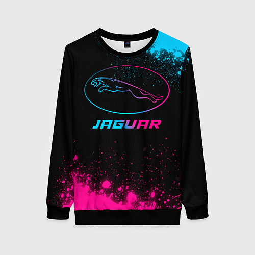 Женский свитшот Jaguar - neon gradient / 3D-Черный – фото 1